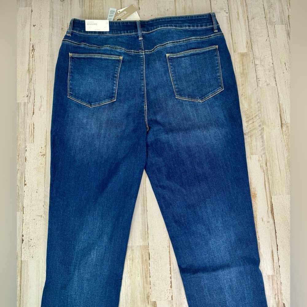 CHICO’S The Platinum Jeggings 3 Blue Denim Slim Tapered Fit NWT - Picture 9 of 10